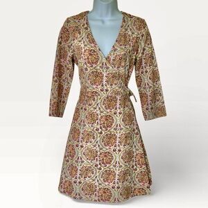 Spartina 449 | Alisa Boho Wrap Dress s Pepper Hall Batik 3/4 sleeve v-neck